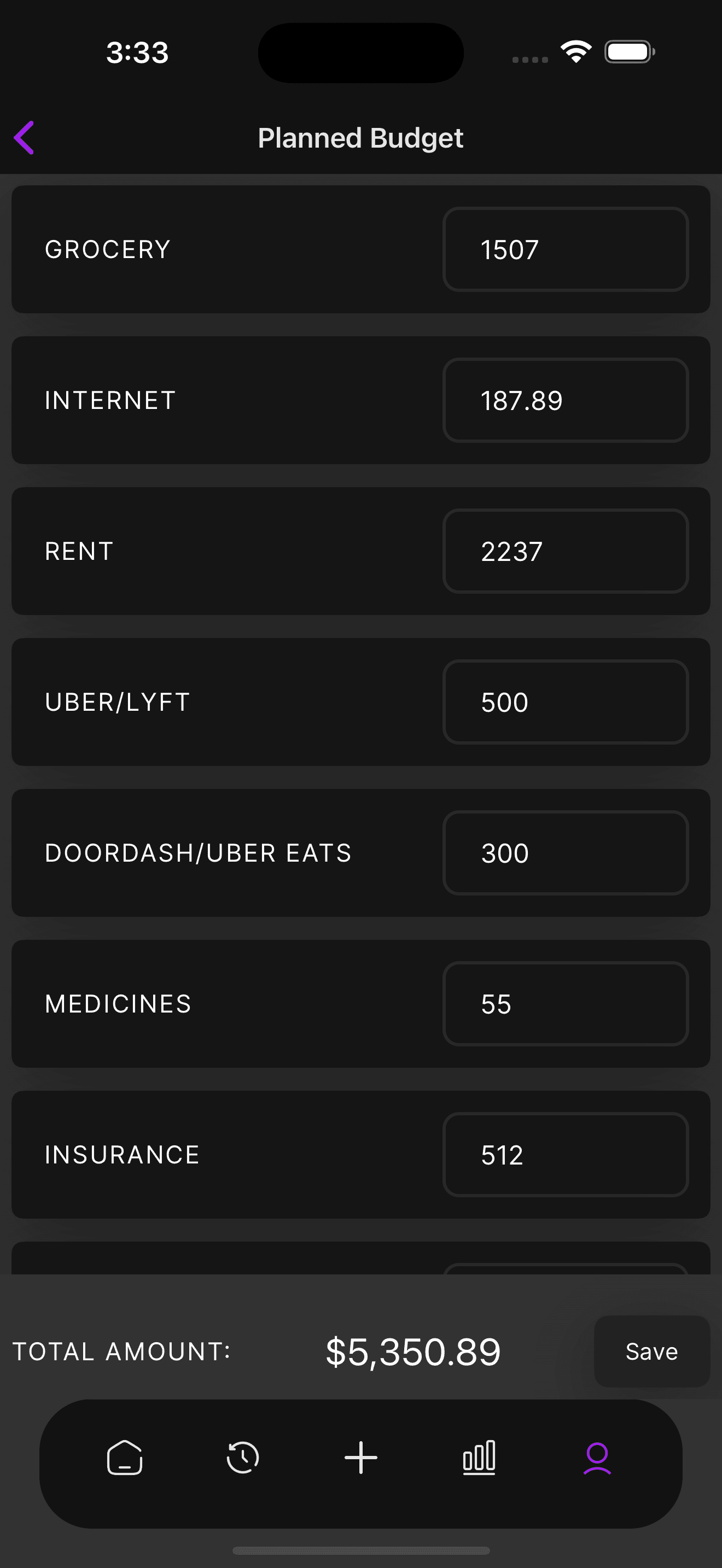 Setup Monthly Budget