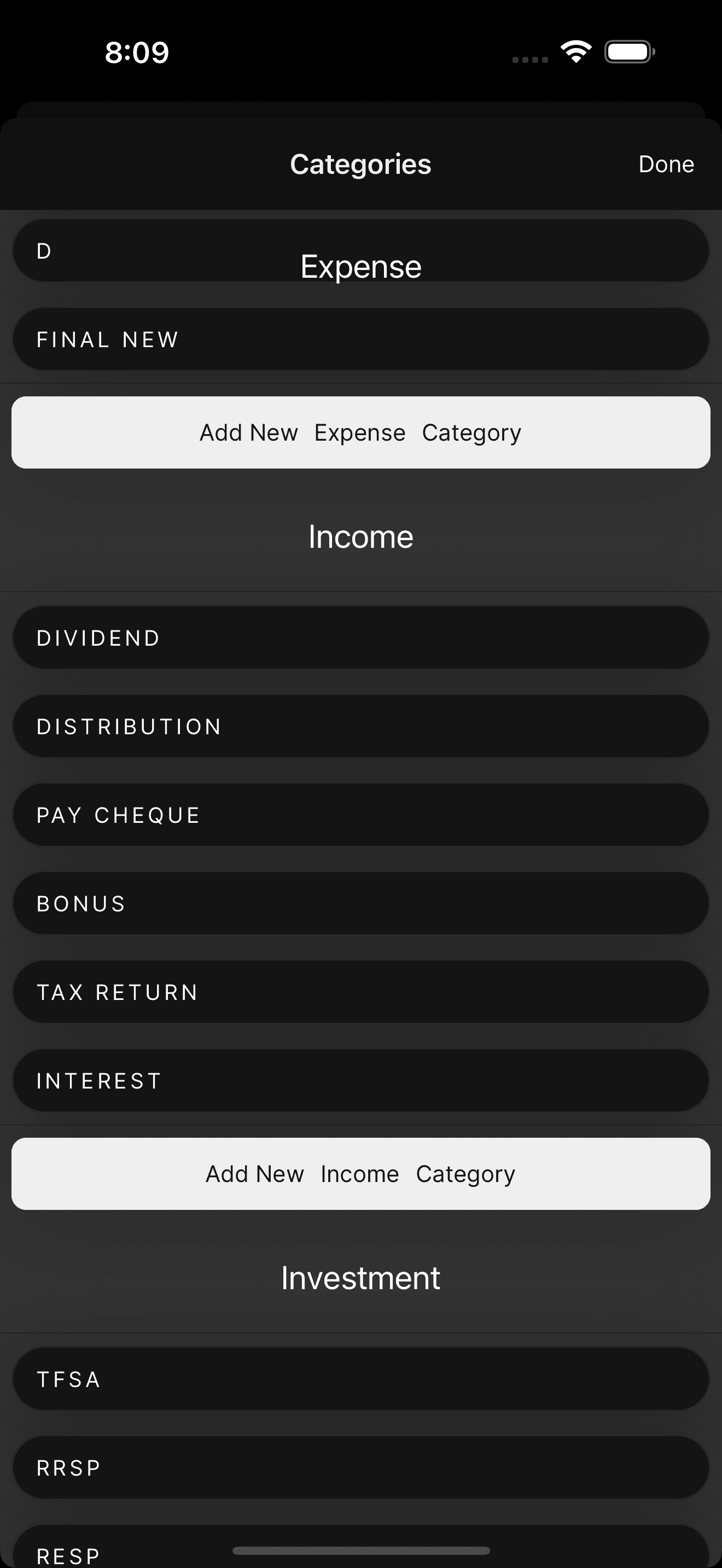 Create your own categories